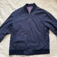 ユニクロ　コットンリブブルゾン　フルジップ　ネイビー