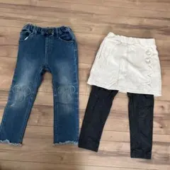 petit main ミッキー刺繍デニムパンツ  100cm他2点セット