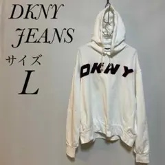 DKNY jeans サイズ L ビックロゴ　プルオーバーパーカーのサムネイル
