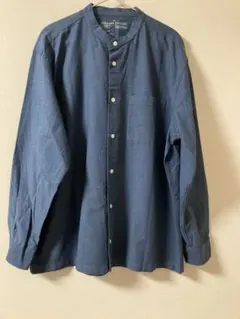 無印良品　コットン長袖シャツ　ダークブルー　ＸＬ