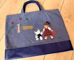 ✴︎familiar✴︎ 刺繍デザイン デニム トートバッグ 美品