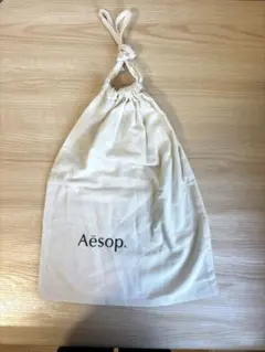 Aesop 巾着袋 保存袋 ロゴ入り ナチュラル