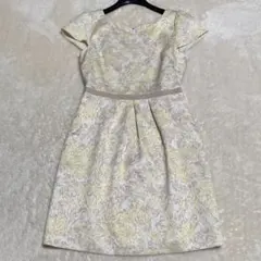 ワンピース MISCH MASCH 花柄 38ウエストタック イエローベージュ