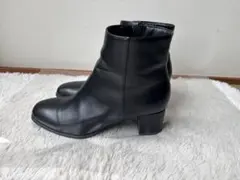 オリエンタルトラフィック　スタイルアップ ブラックレザーショートブーツ