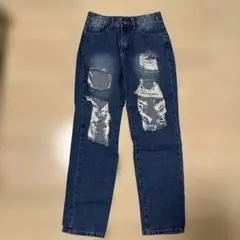 SHEIN デニム ダメージ パンツ