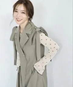 【Aimeine】 美品 エメイン 肩リボン付き オールインワンのサムネイル