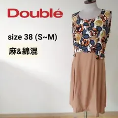 Double ドゥーブレ レジァンス ノースリーブワンピース 花柄 38 S~M