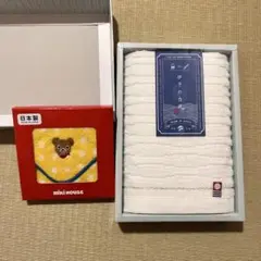 【新品】今治タオル MIKI HOUSE ハンカチ ウォッシュタオル 2枚セット