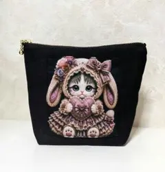 ✨️イベント品✨️❣️保冷・保温マチ付きポーチ 猫704 パネル