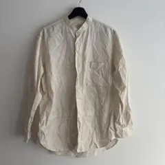 【希少】ユニクロ +J スーピマコットン スタンドカラーシャツ Mアイボリー