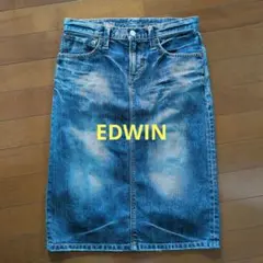 EDWIN 15 ozデニム ダメージタイトスカート 27/28/29/30