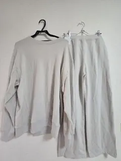 ジェラートピケ トレーナー＆ロングパンツ(ベージュ)