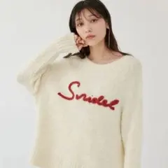 SNIDEL ロゴ刺繍ニット ホワイト