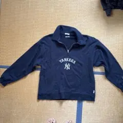perushu YANKEES ハーフジップ スウェット ネイビーのサムネイル