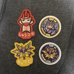 妖怪ウォッチ ダイカットステッカー　キュウビ　しゅらコマ