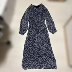 バビロン　ネイビー 花柄 マキシワンピース