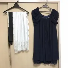 ワンピース レースストール パーティー ドレス ネイビー ハンドメイド 子供服