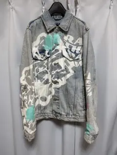 ZARA　グラフィックプリント オーバーサイズデニムジャケット