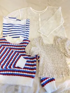 【セール】レディース服　まとめ売り４点　Lサイズ/フリーサイズ　半袖・長袖あり