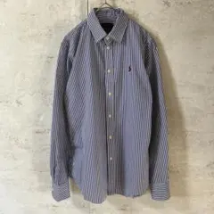 ラルフローレン カスタムフィット ストライプ柄 長袖シャツ Q1