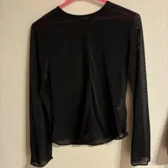 UNIQLO x Mame Kurogouchi シアー長袖カットソー 黒 Mのサムネイル