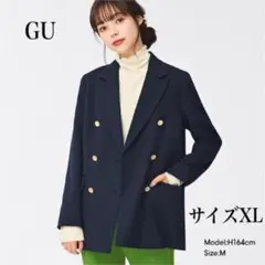 大きいサイズGUダブルブレスト紺ブレ金ボタン XL