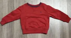 ポロ　ラルフローレン　100センチ レッド　ポロ刺繍クルーネックトレーナー