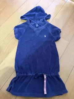 RALPH LAUREN 2T ネイビー 半袖ワンピース 紺色 フード付き