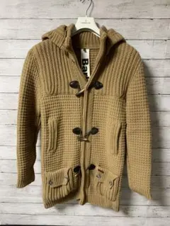 バーク BARK 編み込み ダッフルコート ロングコート キャメル ウール S