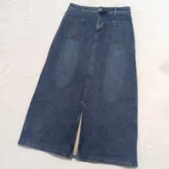 SHEIN 極暖 裏ボア デニムロングスカート XL 美シルエット 前スリット