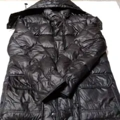 最終再値下げ！！ブラック フード付ダウンジャケット 未使用に近い M寸