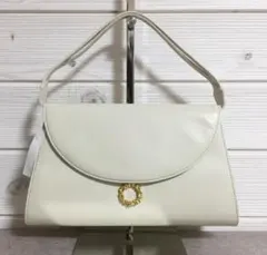 ★No38247 ハナエモリ レザー フォーマル ハンド バッグ