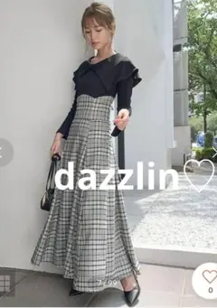 dazzlin ダズリン ビッグカラーチェックコルセットワンピース Mサイズ ♡