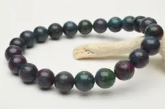 希少 ルビーサファイアフックサイトインカイヤナイト　9mm　天然石ブレスレット