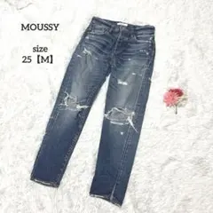 マウジー ダメージデニム スキニーデニム コットン100% Y2K ブルー M