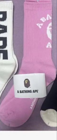 A BATHING APE ピンク ソックス