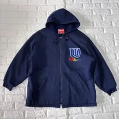 ウィルソン Wilson パーカー 中綿キルティング 刺繍ロゴ ヴィンテージ L