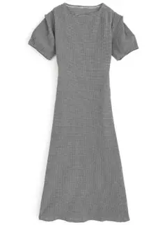 GRL チェック柄パフスリーブワンピース sm36