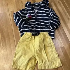 GAPフード付きプルオーバーとpetitmainショートパンツセット