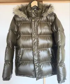 adidas アディダス オリーブグリーン フード付きダウンジャケット