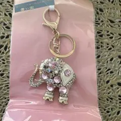 ゾウさんのストーン付きキーホルダー