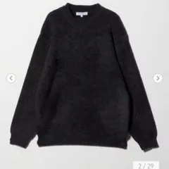 UNITED ARROWS ニットセーター Lサイズダークグレー無地クルーネック