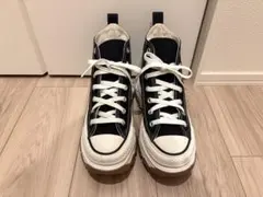 【極美品】コンバース　厚底ハイカットスニーカー　ブラック　23.5cm