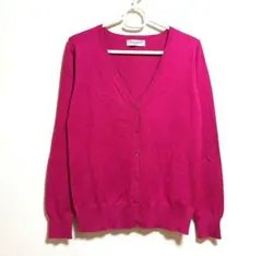 売り尽くし 美品 ピンク Vネック 長袖カーディガン ニット