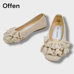 Offen オッフェン パールスカラップパンプス ベージュ - メルカリ