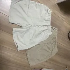 アイボリー・ベージュ ハーフパンツ 2点セット