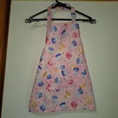 ハンドメイド　キッズエプロン&三角巾　100～110cm　女の子　入園入学
