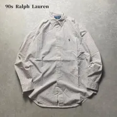 90s Ralph Lauren BLAKEボタンダウンチェックシャツ長袖古着
