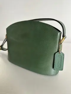 未使用級 オールドコーチショルダーバッグ ITALY製 グリーン 極美品