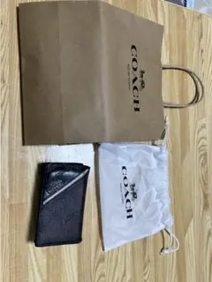 COACH ブラック レザー キーケース